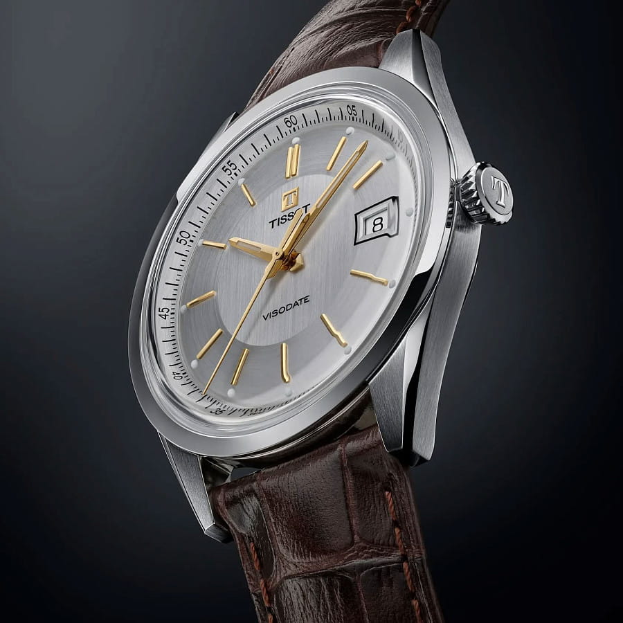 Часы Tissot Visodate 39mm T157.407.16.031.00 — сталь металл, кожаный