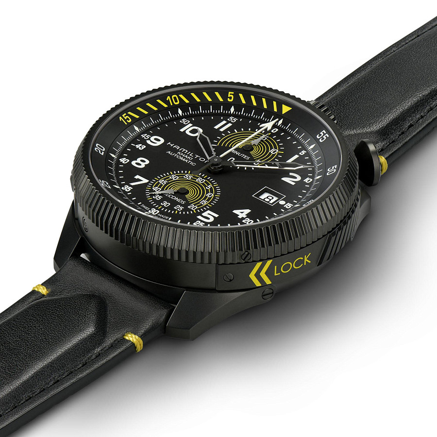 Часы Hamilton Khaki Aviation Takeoff Auto Chrono H76776733 — металл сталь, Швейцария