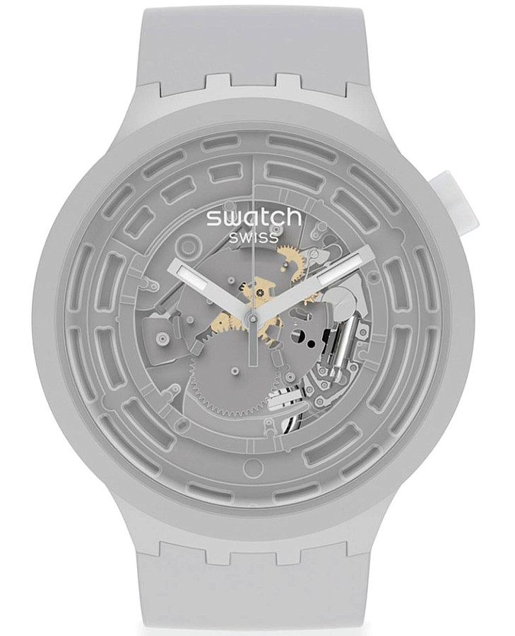Часы Swatch Big Bold Bioceramic Lacquered SB03M100 — мужские, серый