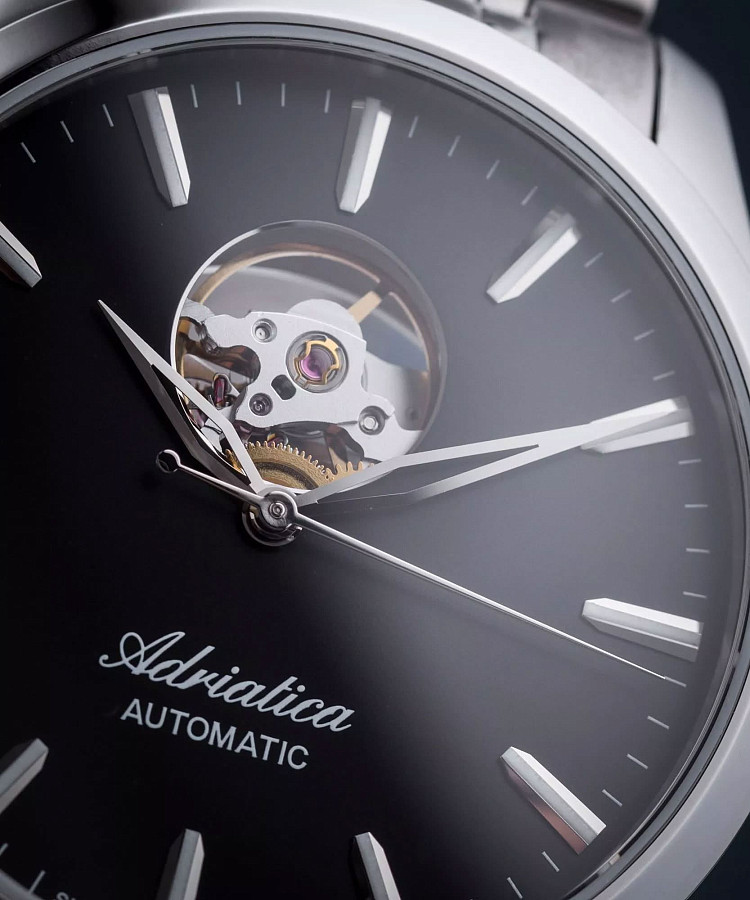 Часы Adriatica Automatic A8277.5114AO — черный, сталь металл
