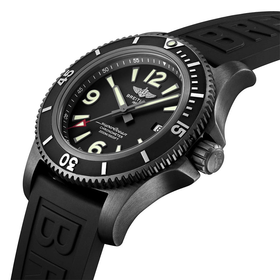 Часы Breitling Superocean Automatic 46 Black Steel M17368B71B1S2 — механические, сталь металл