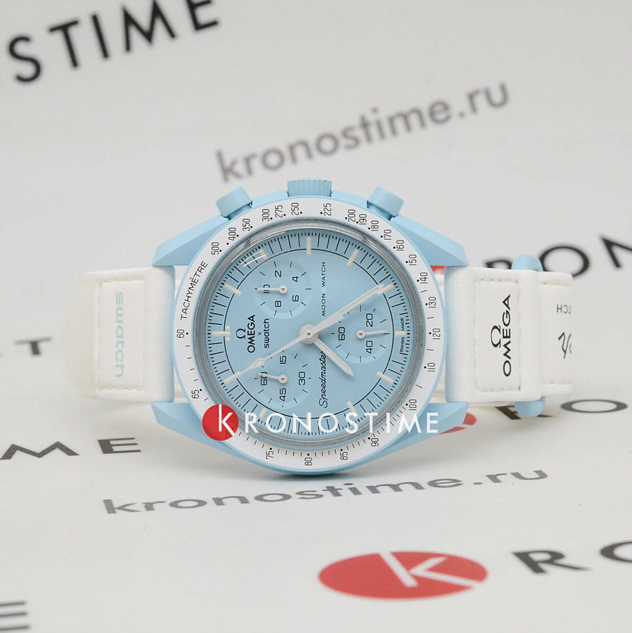 Часы Swatch x Omega Bioceramic Moonswatch Mission to Uranus SO33L100 — кварцевые, биокерамика