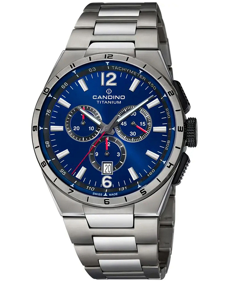 Часы Candino Titanium Chrono C4603/H — мужские, синий