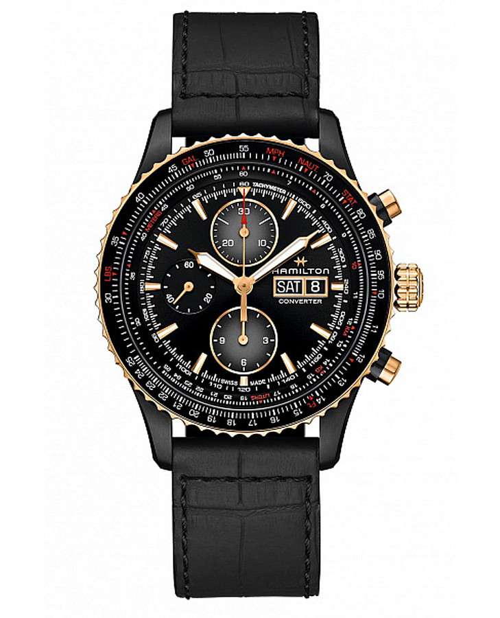 Часы Hamilton Khaki Aviation Converter Auto Chrono H76736730 — мужские, черный