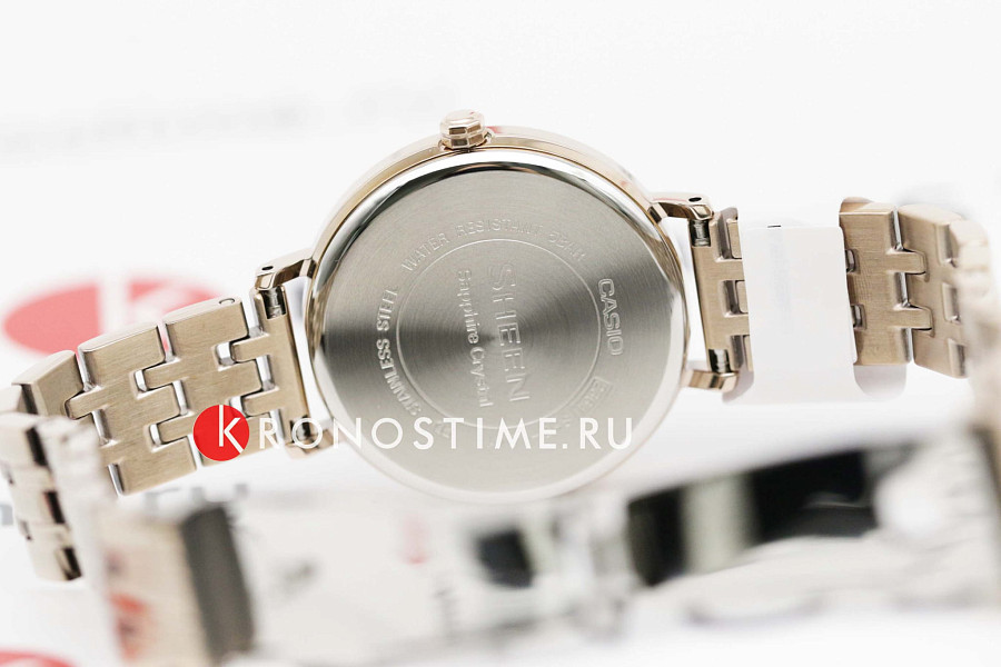 Часы Casio Sheen SHE-4541CG-7A — белый, металл сталь