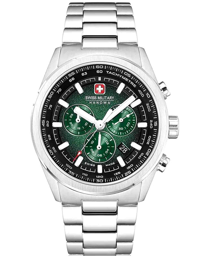 Часы Swiss Military Hanowa Navalus SMWGI0004206 — мужские, зеленый