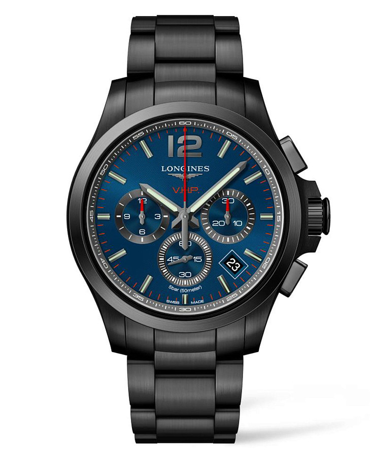 Часы Longines Conquest V.H.P. L3.717.2.96.6 — мужские, синий
