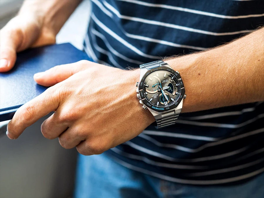 Часы Casio Edifice ECB-950DB-1ADF (ECB-950DB-1A) — сталь металл, Япония