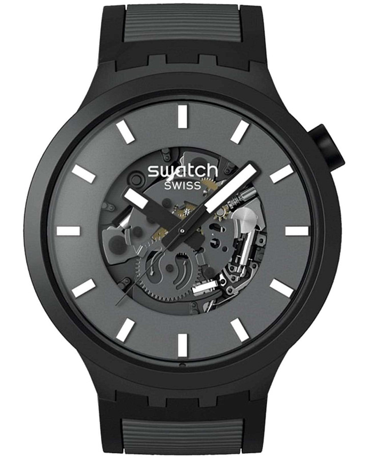 Часы Swatch Big Bold Biosourced Lacquered SB05B113 — мужские, серый