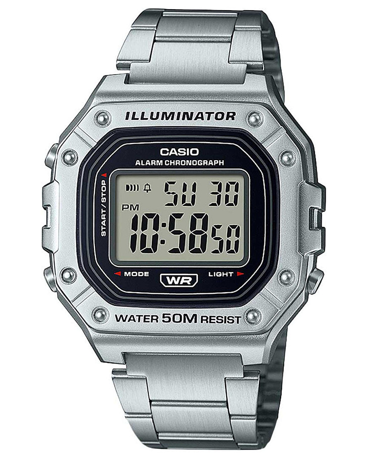 Часы Casio Collection W-218HD-1AVDF (W-218HD-1A) — мужские, черный
