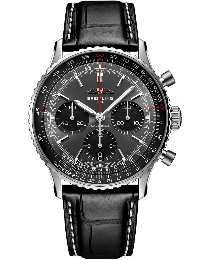 Часы Breitling Navitimer B01 Chronograph 41 AB01395A1B1P1 — мужские, серый