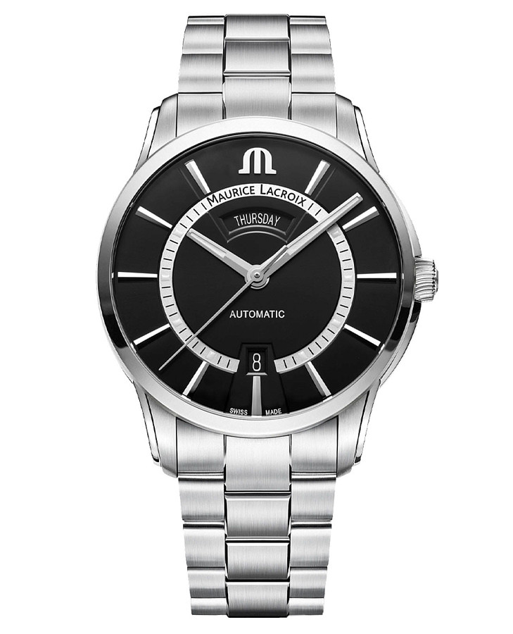 Часы Maurice Lacroix Pontos Day Date PT6358-SS002-334-1 — мужские, черный