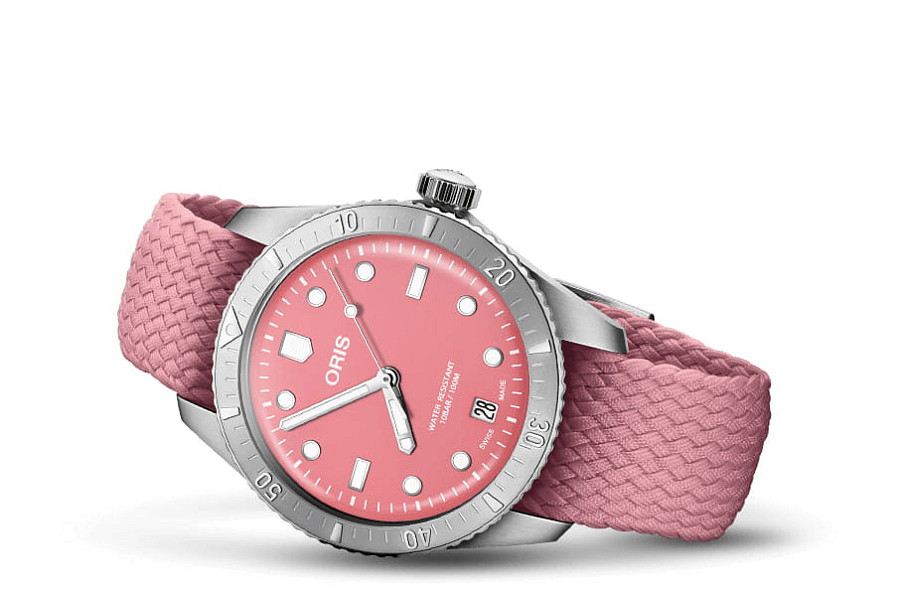 Часы Oris Divers Sixty‑Five 'Cotton Candy' 01 733 7771 4058-07 3 19 04S — механические, сталь