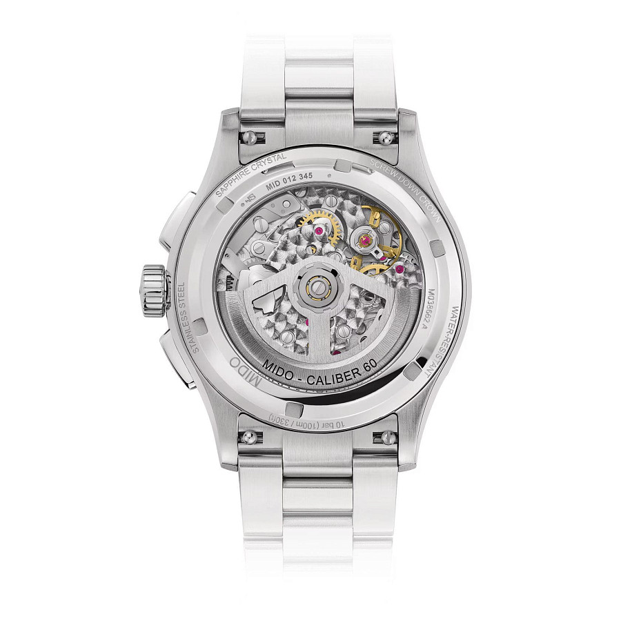 Часы Mido Multifort Skeleton Chronograph M038.662.11.060.00 — механические, металл сталь