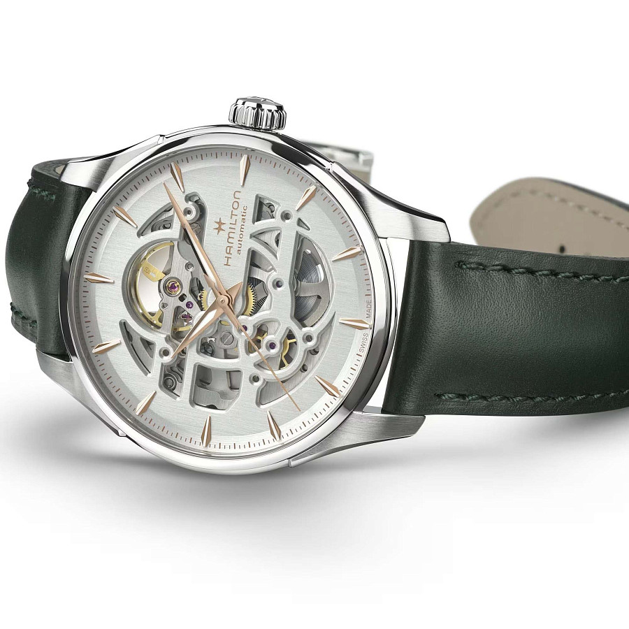Часы Hamilton Jazzmaster Skeleton Auto H42535810 — белый, сталь