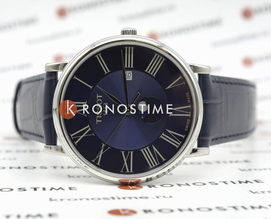 Часы Tissot Carson Premium Gent Moonphase T122.423.16.043.00 — мужские, кожаный