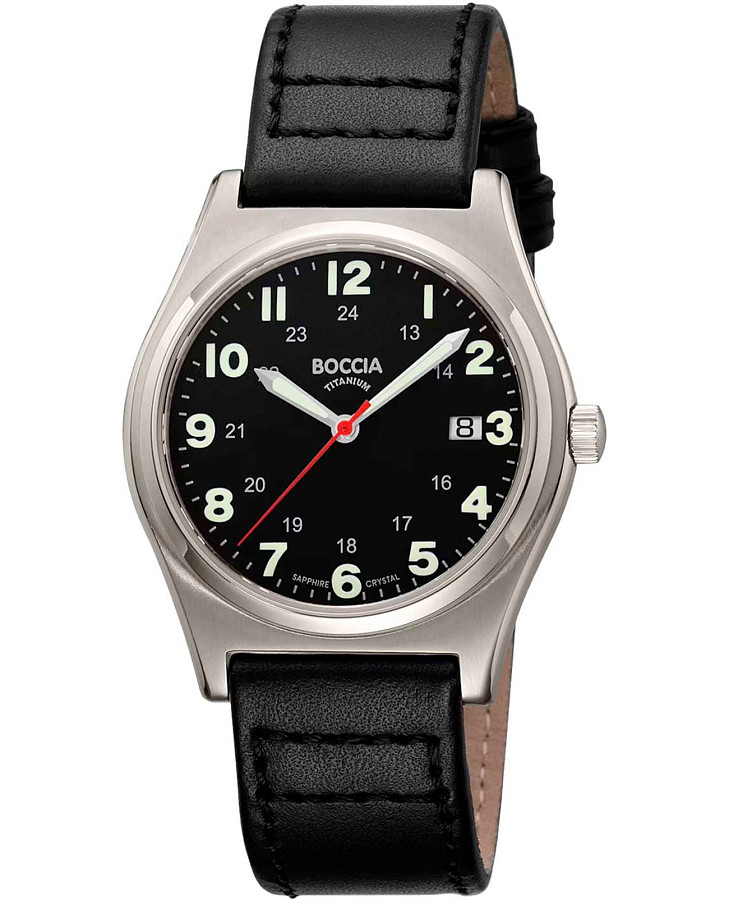 Часы Boccia Titanium Circle-Oval 3674-01 — мужские, черный