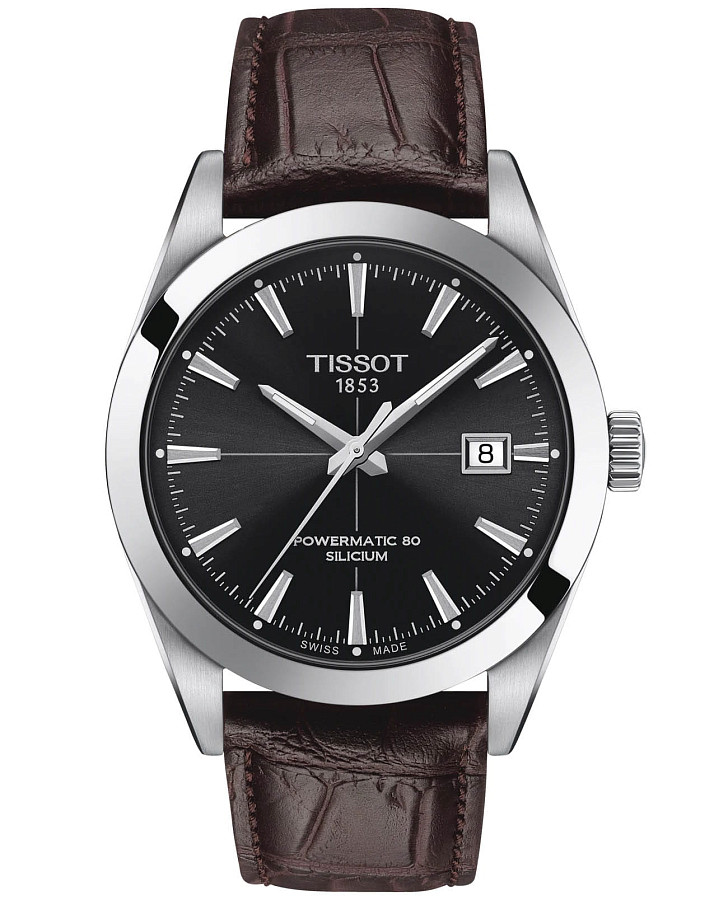 Часы Tissot Gentleman Powermatic 80 Silicium T127.407.16.051.01 — мужские, черный