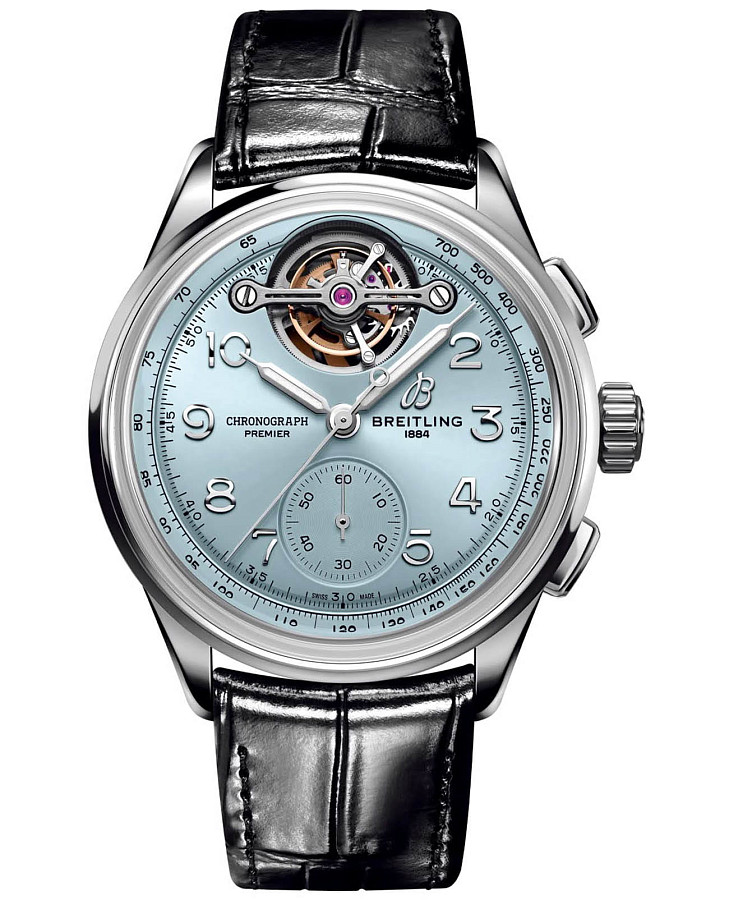 Часы Breitling Premier B21 Chronograph Tourbillon 42 LB21201A1C1P1 — мужские, голубой