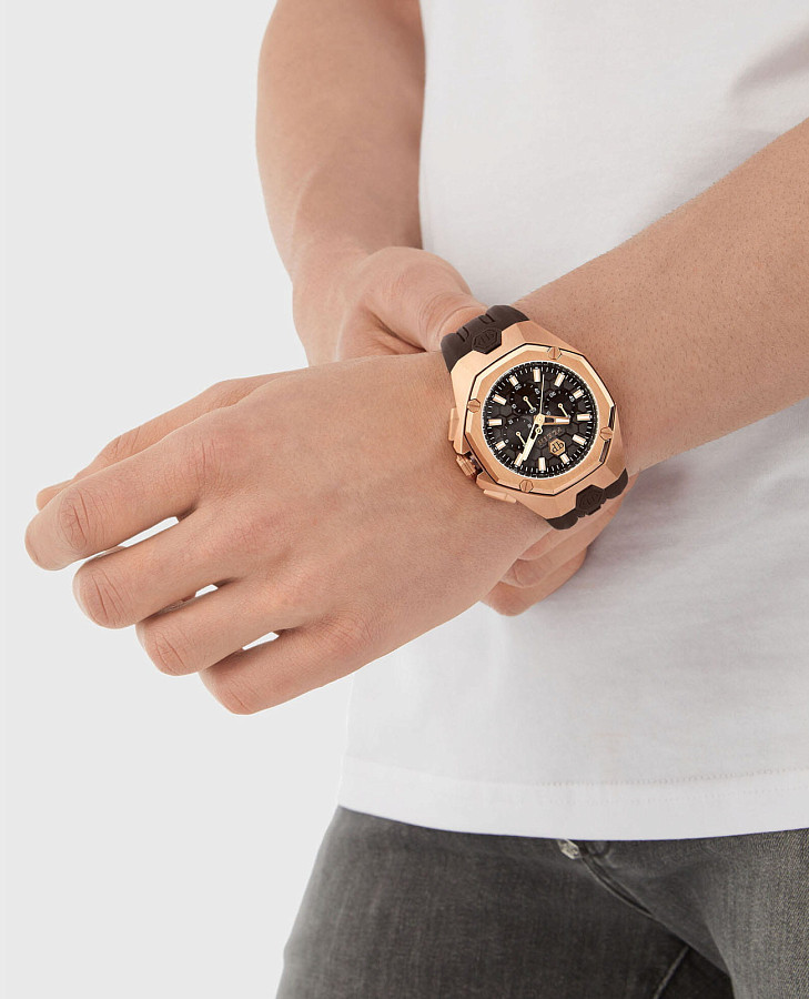 Часы Philipp Plein Octagon PWTBA0223 — кварцевые, сталь металл
