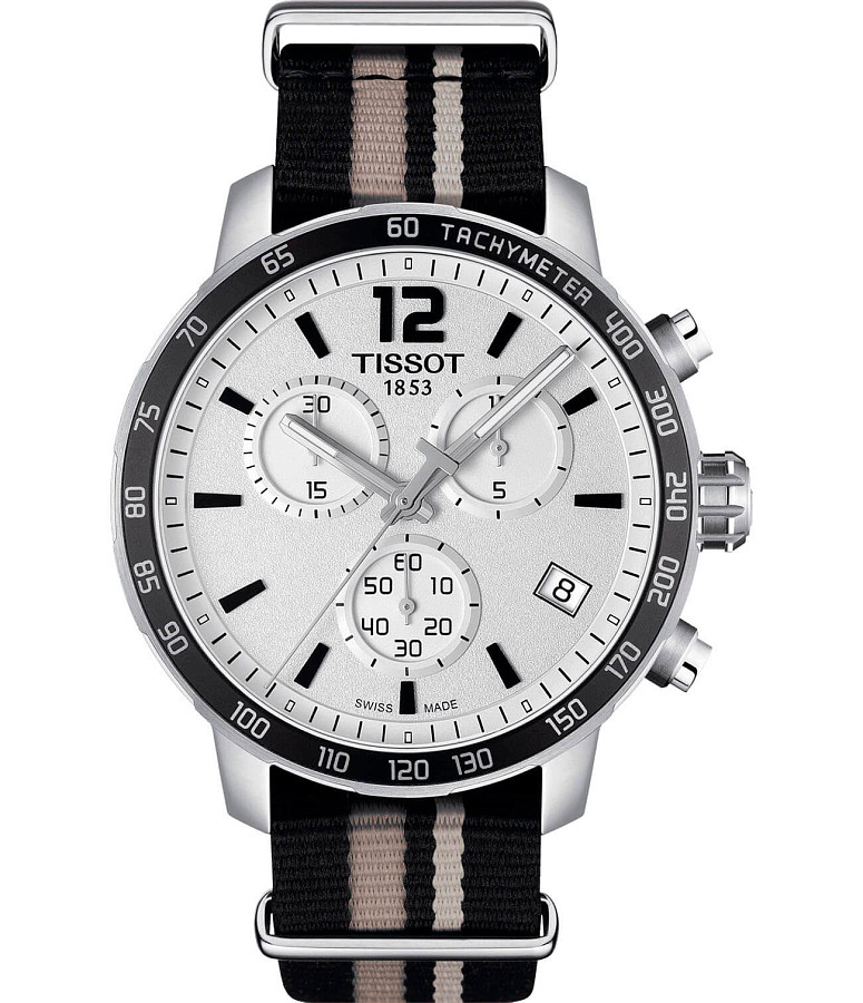 Часы Tissot Quickster Nato Chronograph T095.417.17.037.10 — мужские, белый