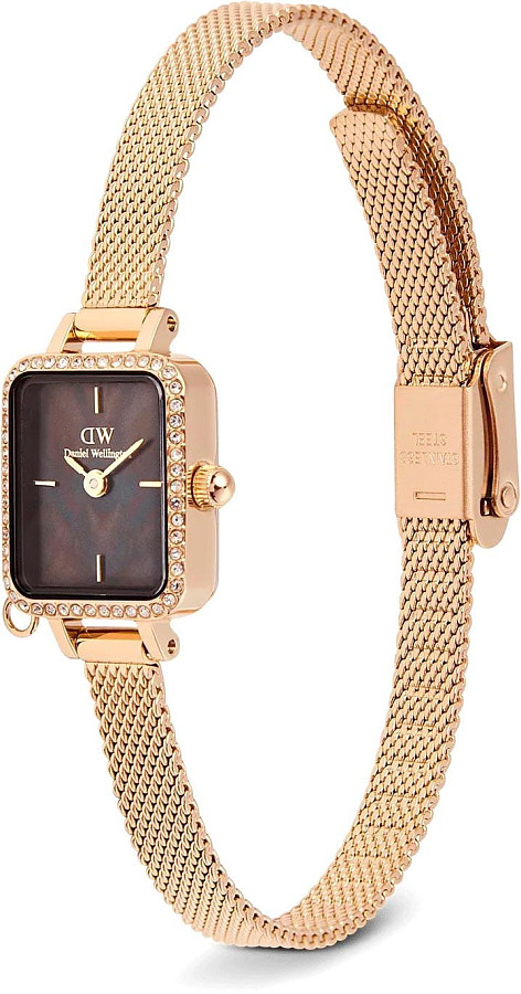 Часы Daniel Wellington Quadro Mini Crystal Zodiac Evergold DW00100752 — нержавеющая сталь с pvd-покрытием, женские