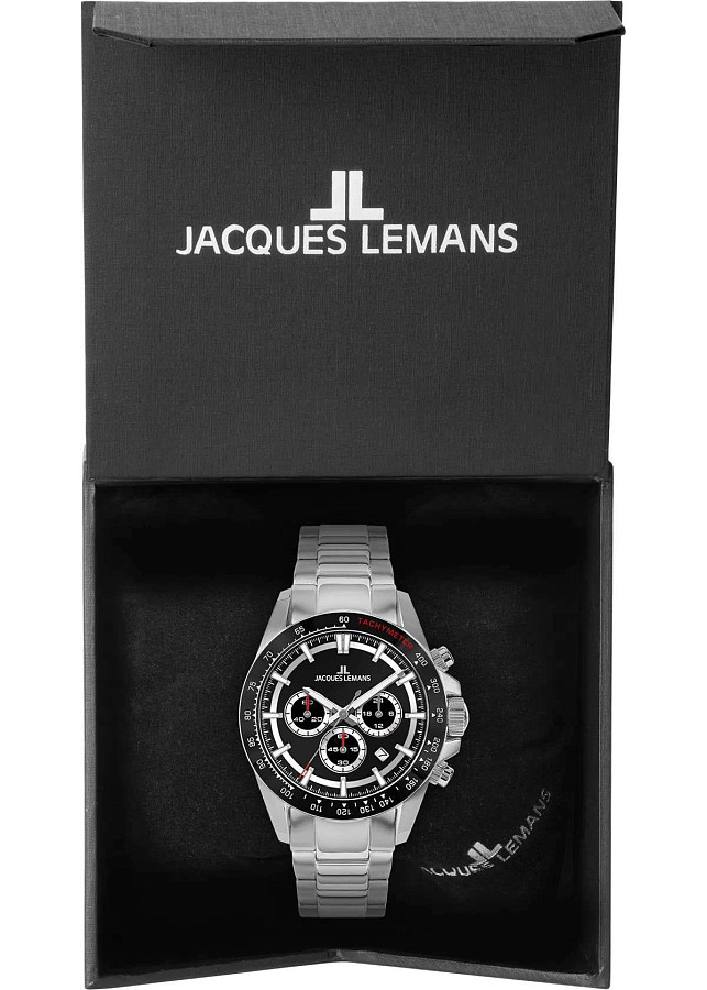 Часы Jacques Lemans Liverpool Diver 1-2207A — черный, металл сталь