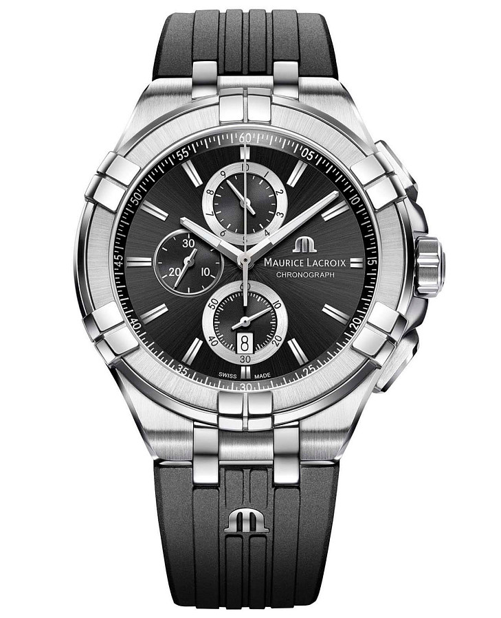 Часы Maurice Lacroix Aikon Chronograph AI1018-SS001-330-2 — мужские, черный