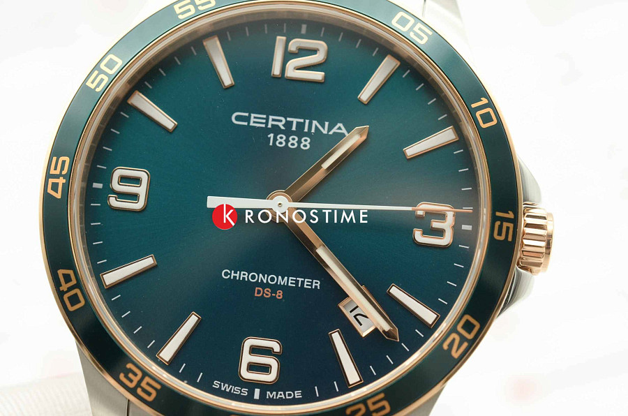 Часы Certina DS-8 C033.851.21.097.00 — зеленый, сталь металл
