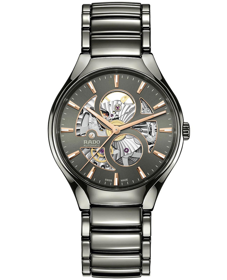 Часы Rado True Round Open Heart R27108112 — мужские, серый