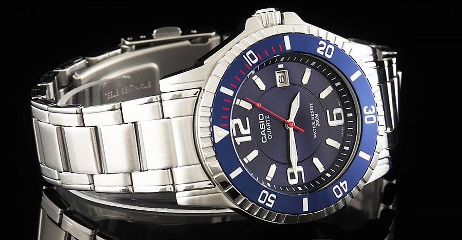 Часы Casio Collection MTD-1053D-2A — мужские, нержавеющая сталь