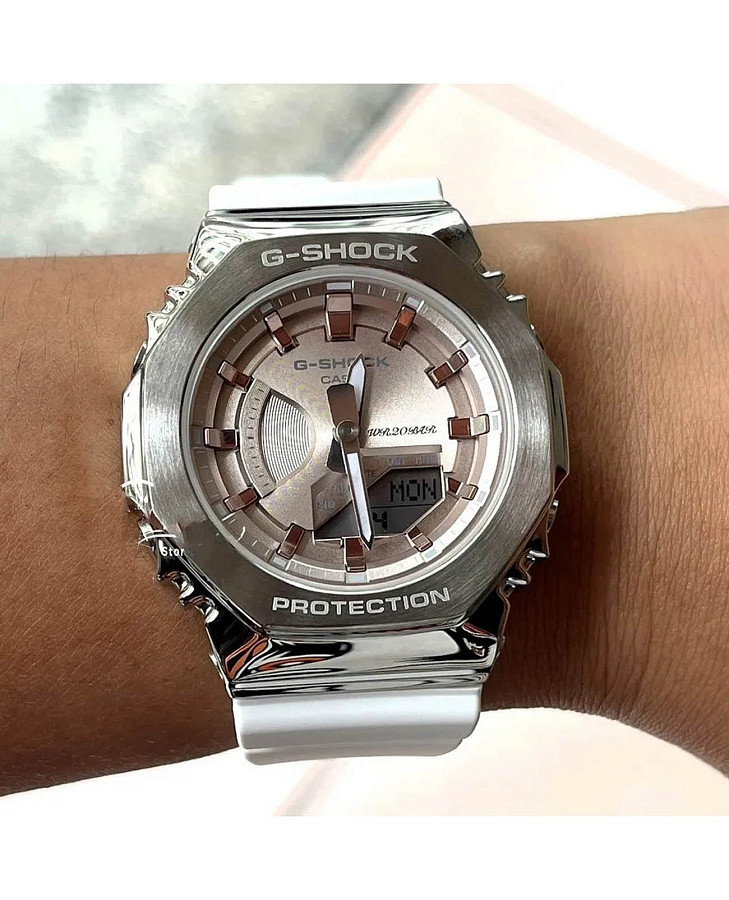 Часы Casio G-Shock GM-S2100WS-7ADR (GM-S2100WS-7A) — электронные, сталь металл