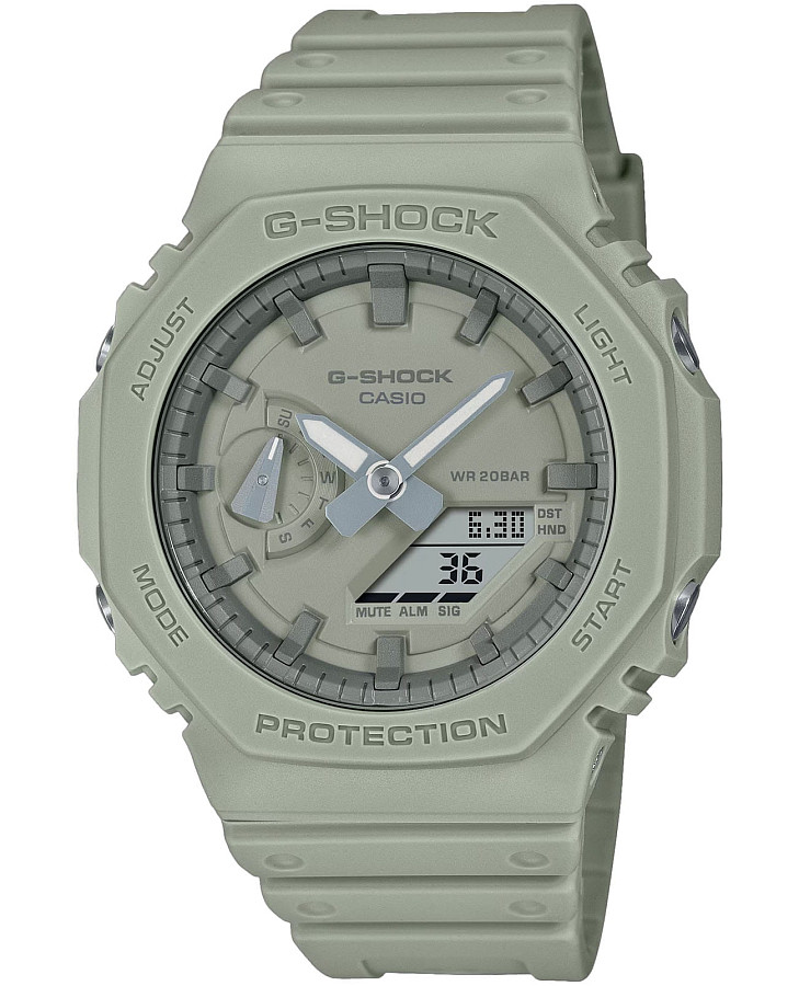 Часы Casio G-Shock GA-2100NC-3A — мужские, зеленый