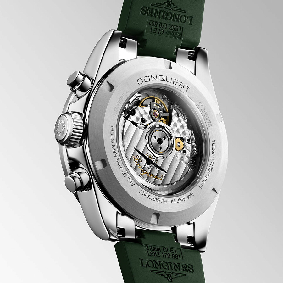 Часы Longines Conquest L3.835.4.02.9 — механические, сталь керамика металл