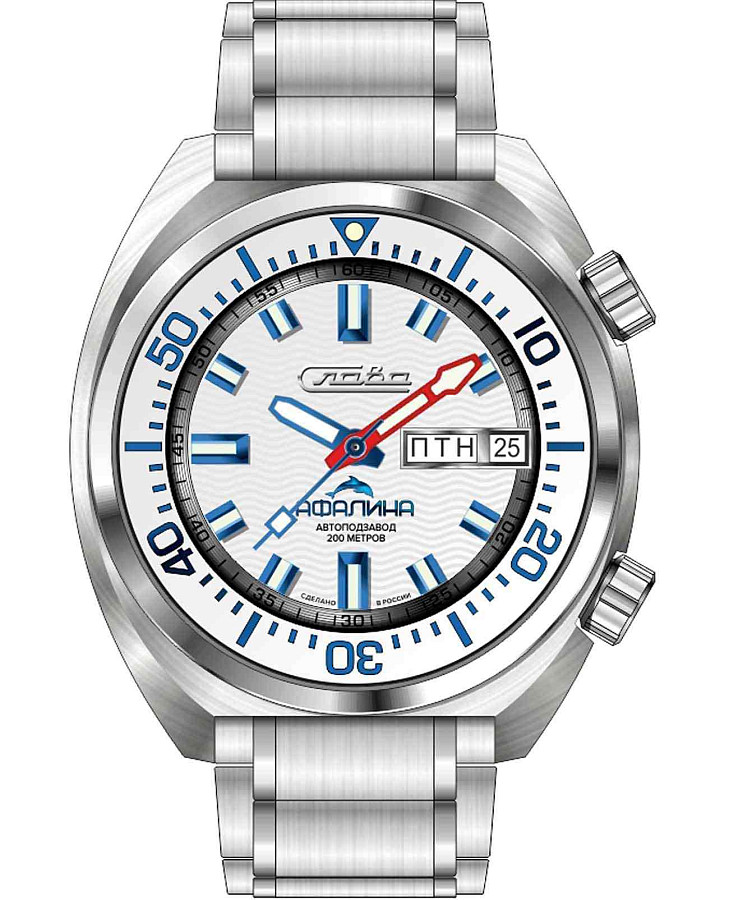 Часы Слава Афалина 2430582/100-2427 — мужские, белый