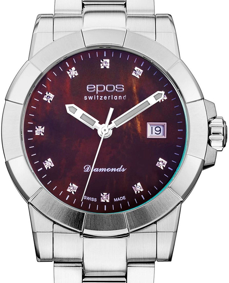 Часы Epos Ladies Diamonds 8001.700.20.87.30 — кварцевые, металл сталь