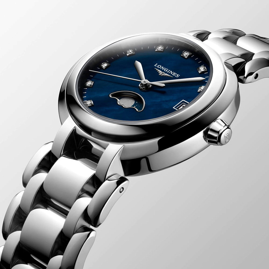 Часы Longines PrimaLuna L8.115.4.98.6 — синий, кварцевые