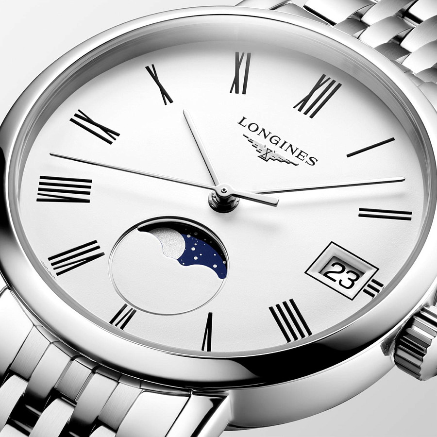 Часы Longines Elegant Collection Moonphase L4.330.4.11.6 — кварцевые, сталь металл
