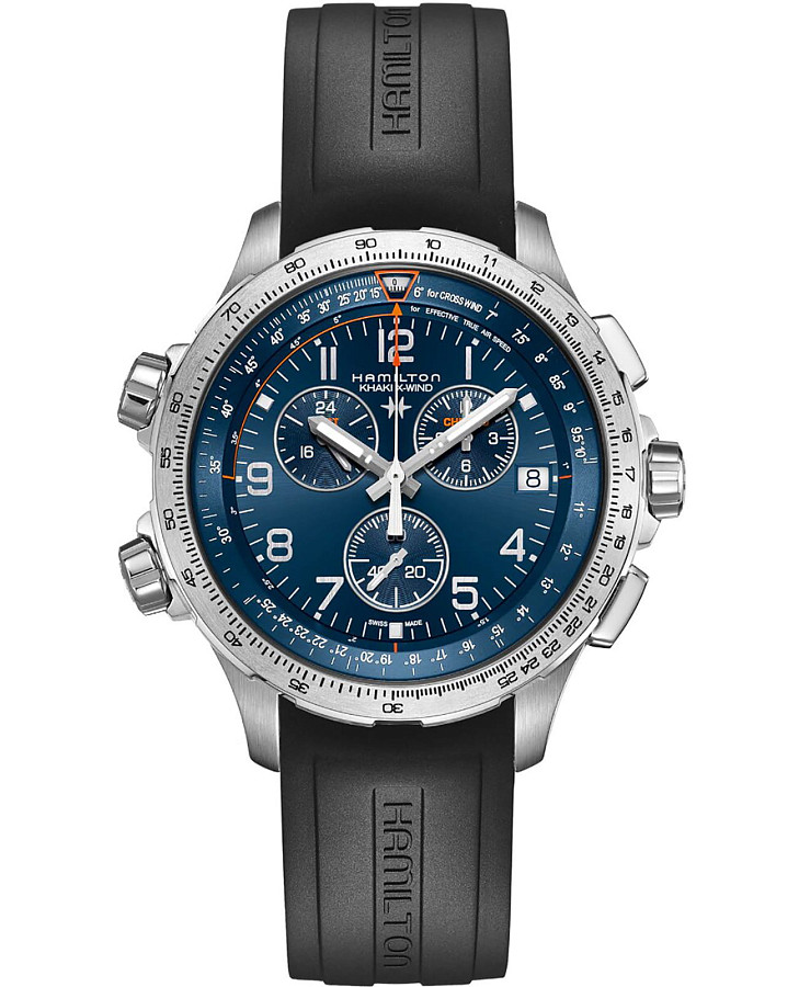 Часы Hamilton Khaki Aviation X-Wind GMT H77922341 — мужские, синий
