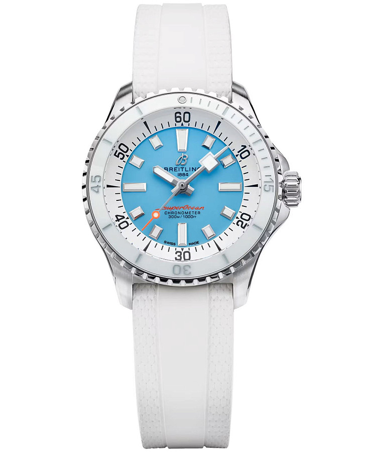 Часы Breitling Superocean Automatic 36 A173771A1C1S1 — женские, голубой