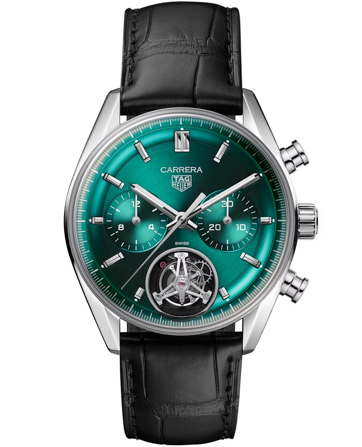 Часы TAG Heuer Carrera Chronograph Tourbillon CBS5011.FC6566 — мужские, зеленый