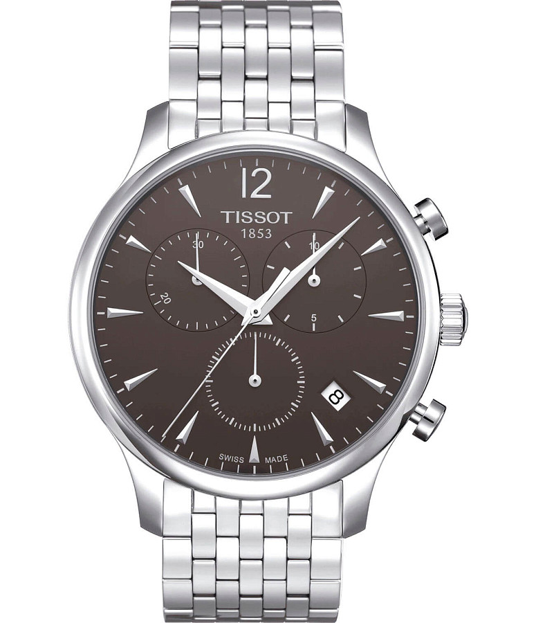 Часы Tissot Tradition Chronograph T063.617.11.067.00 — мужские, серый
