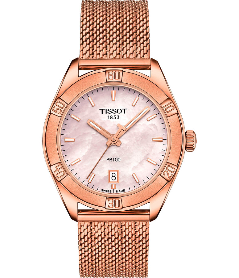 Часы Tissot PR 100 Sport Chic T101.910.33.151.00 — женские, розовый