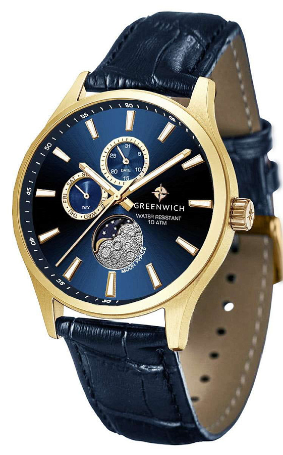 Часы Greenwich Moon Walker GW 058.26.36 — кварцевые, металл сталь