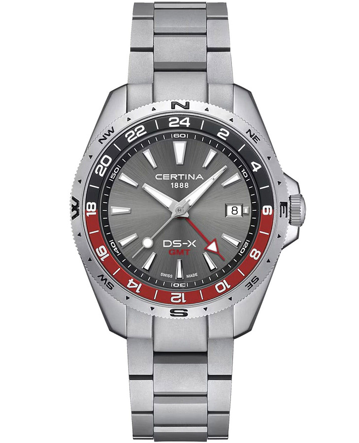 Часы Certina DS-X GMT C047.452.11.081.01 — мужские, серый