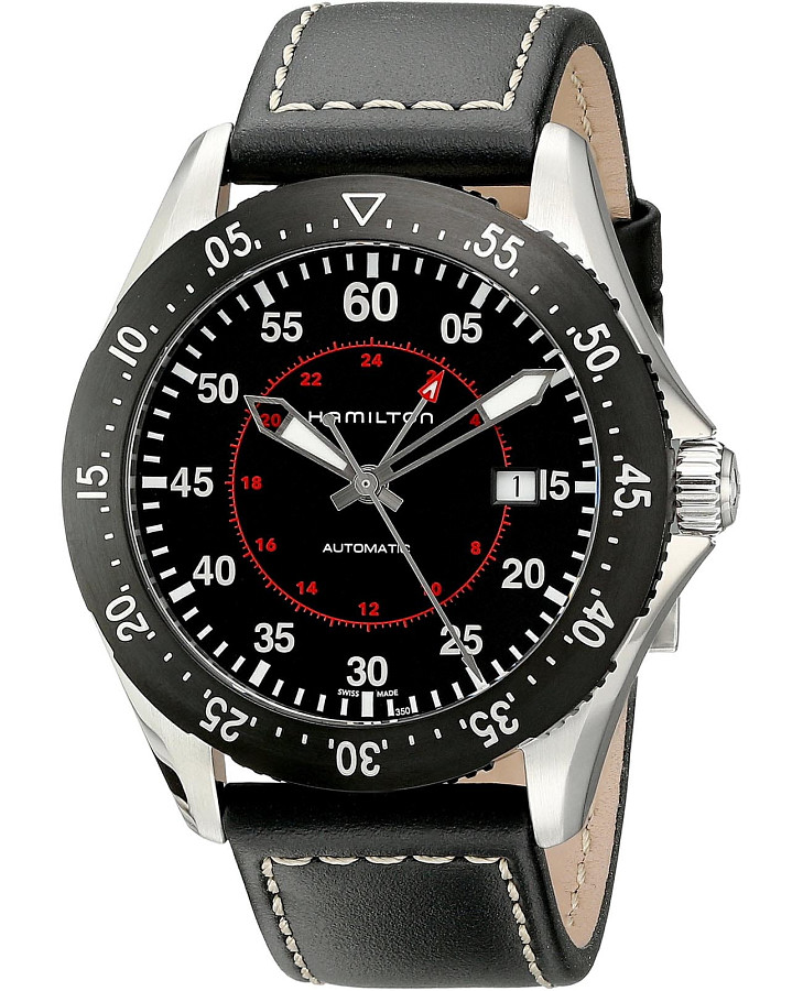 Часы Hamilton Khaki Aviation Pilot GMT Auto H76755735 — механические, сталь металл