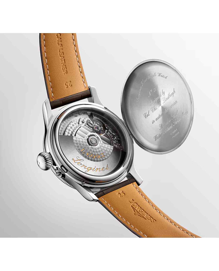 Часы Longines The Lindbergh Hour Angle Watch L2.678.4.11.0 — механические, металл сталь