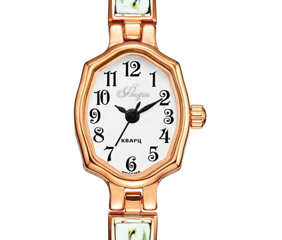 Часы УЧЗ Flora 1240B3B4-18 — кварцевые, латунь