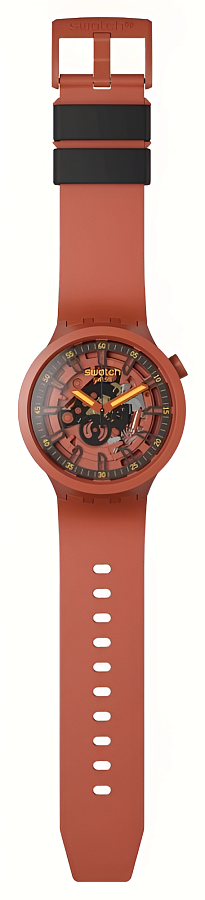 Часы Swatch Big Bold Lacquered SB01R100 — мужские, силикон
