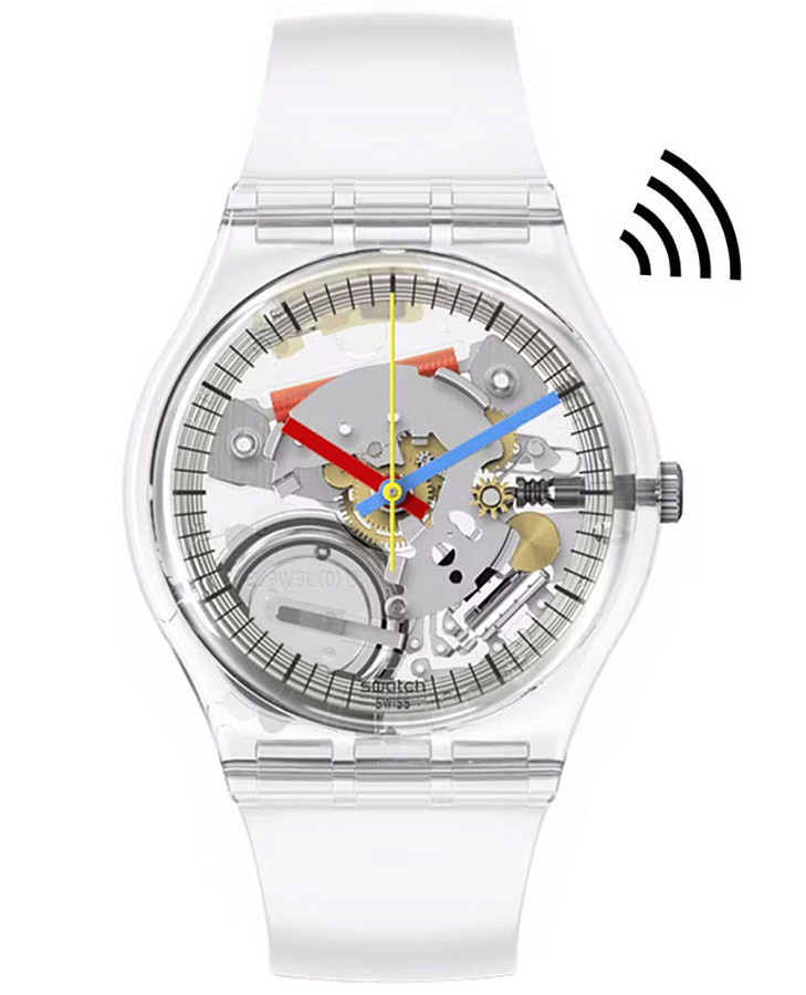 Часы Swatch Gent Biosourced Swatch Pay! SO28K109-5300 — женские, прозрачный
